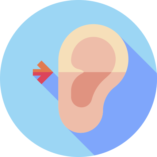 Ear Flat Circular Flat icon