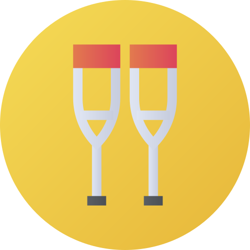 Crutches Flat Circular Gradient icon