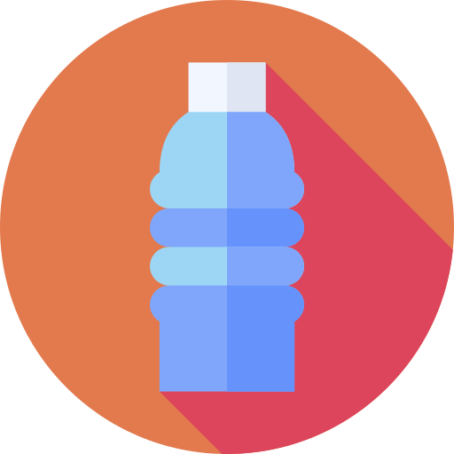 bottiglia d'acqua Flat Circular Flat icona