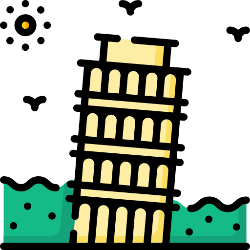 Leaning tower of pisa Special Lineal color icon