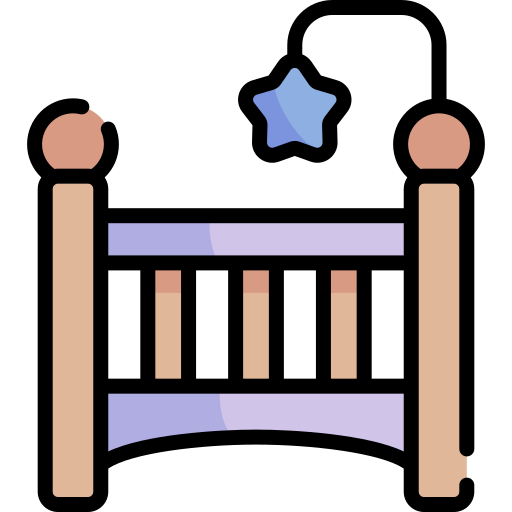 детская кроватка Kawaii Lineal color иконка