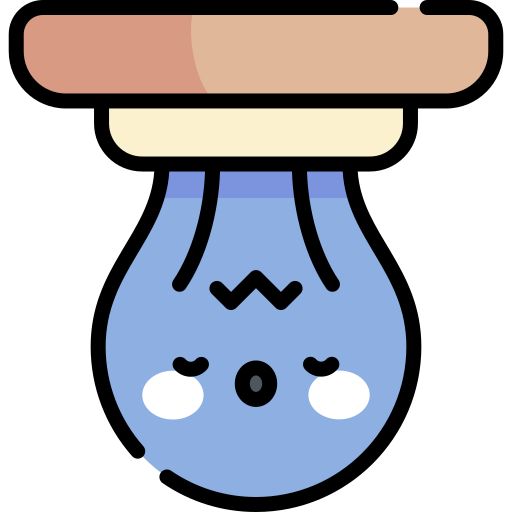 Light bulb Kawaii Lineal color icon