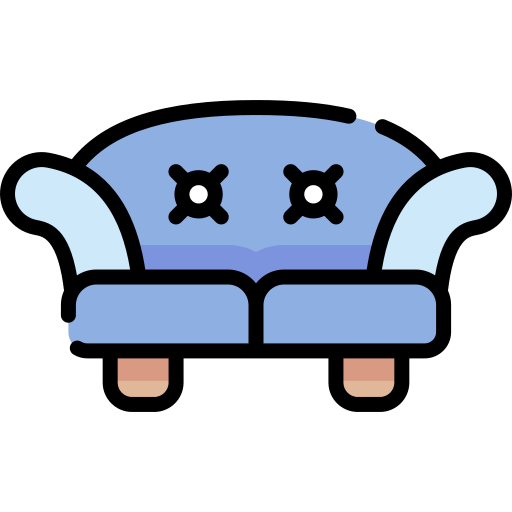 sofa Kawaii Lineal color ikona
