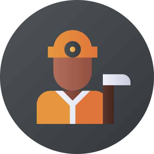 Miner Flat Circular Gradient icon