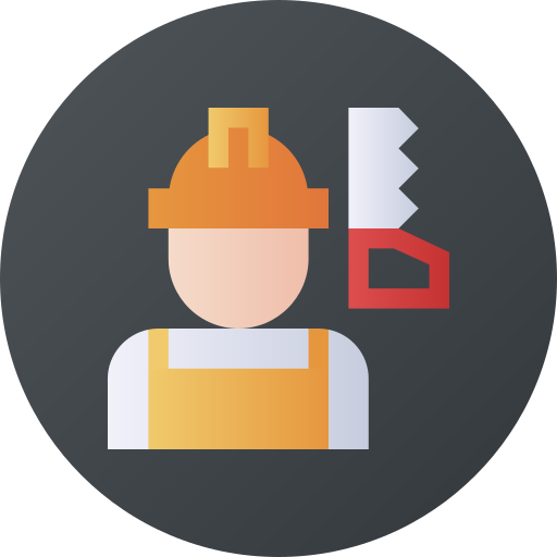 Carpenter Flat Circular Gradient icon