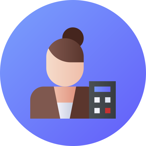 accountant Flat Circular Gradient icoon