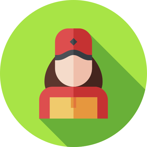 Delivery woman Flat Circular Flat icon