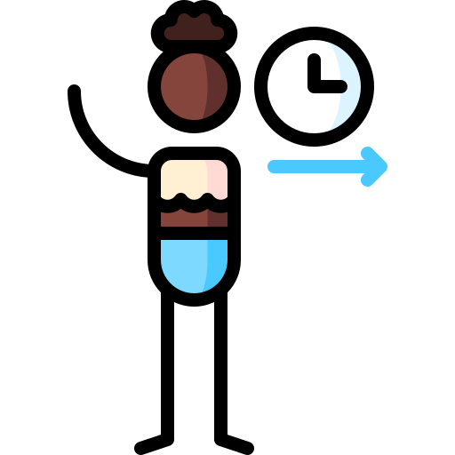 gestión del tiempo Puppet Characters Lineal Color icono