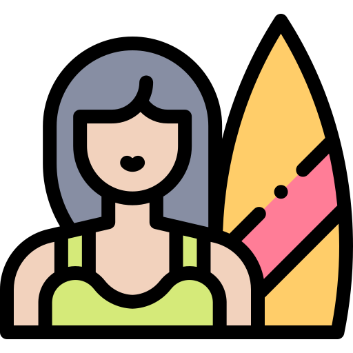 Surfer Detailed Rounded Lineal color icon