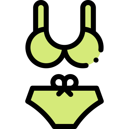 bikini Detailed Rounded Lineal color icono