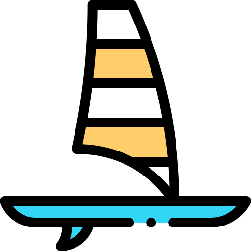 サーフボード Detailed Rounded Lineal color icon