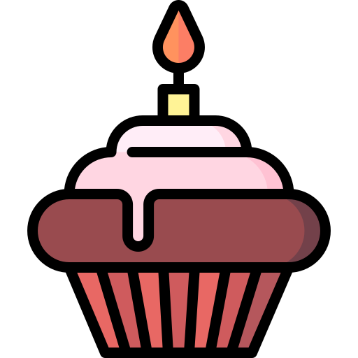 urodzinowa babeczka Special Lineal color ikona