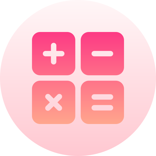 rekenmachine Basic Gradient Circular icoon
