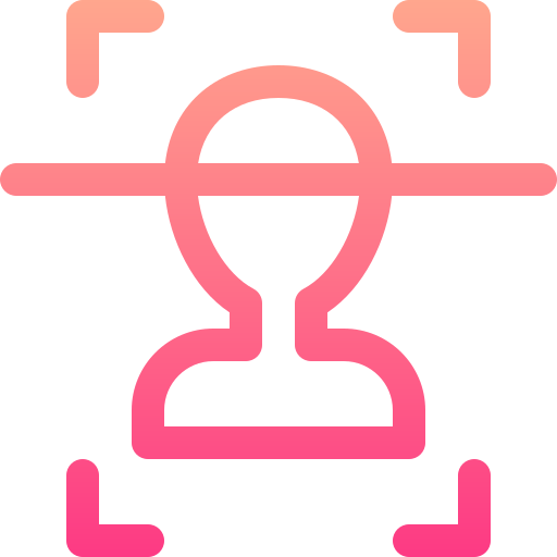 Face scan Basic Gradient Lineal color icon