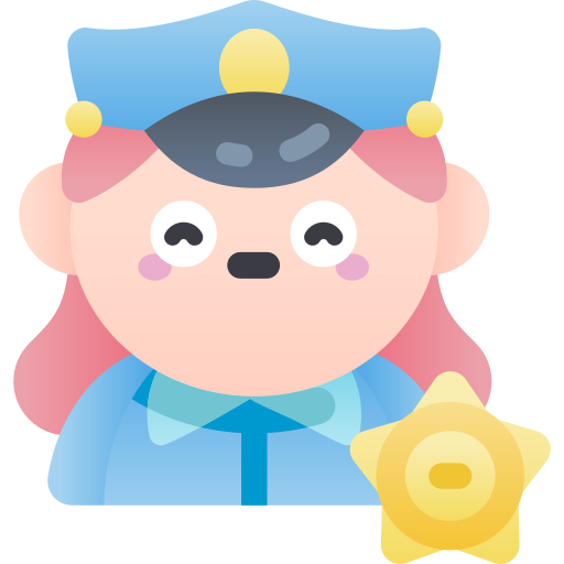 경찰관 Kawaii Star Gradient icon
