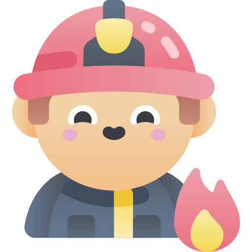brandweerman Kawaii Star Gradient icoon