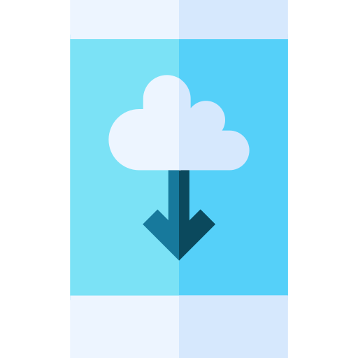 cloud downloaden Basic Straight Flat icoon