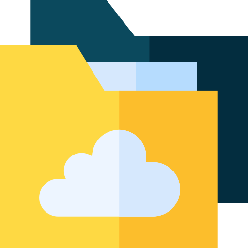 Cloud folder Basic Straight Flat icon