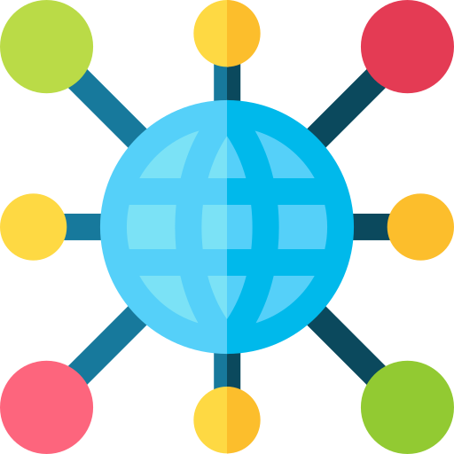 globales netzwerk Basic Straight Flat icon