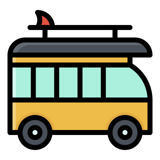furgoneta de surf Generic Outline Color icono