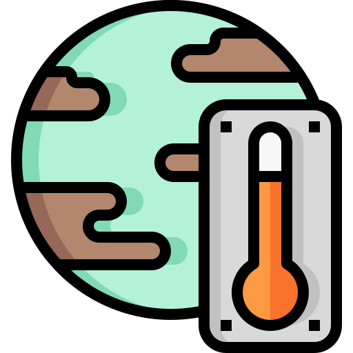 地球温暖化 Justicon Lineal Color icon