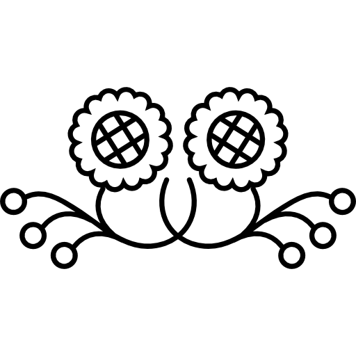 disegno floreale con coppia di fiori  icona