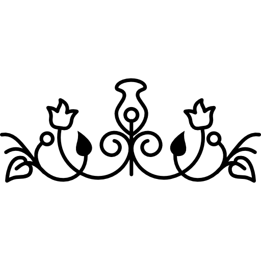 diseño floral con simetría horizontal.  icono