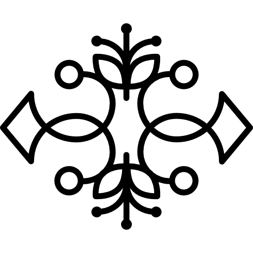 diseño floral con doble simetría para ornamentación.  icono