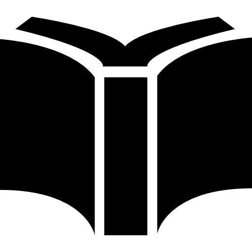boek met zwarte omslag geopend achteraanzicht  icoon