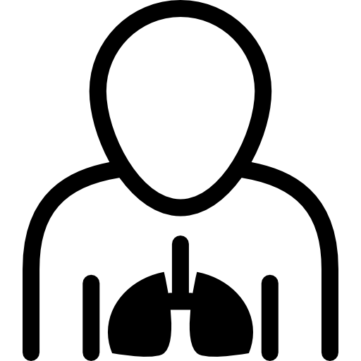 pulmões dentro do corpo humano  Ícone