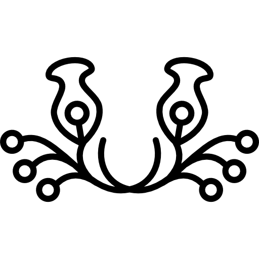 contorno de variante de campana floral con capullos y enredaderas  icono