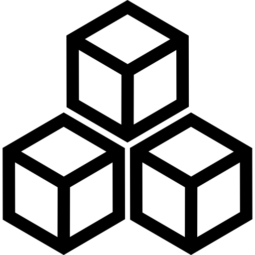esquema de bloques cuadrados  icono