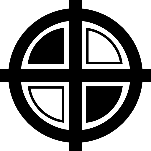 variante en cruz en blanco y negro  icono