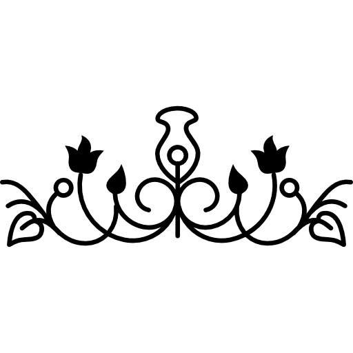 flower bell outline design variant met ranken en bladeren  icoon
