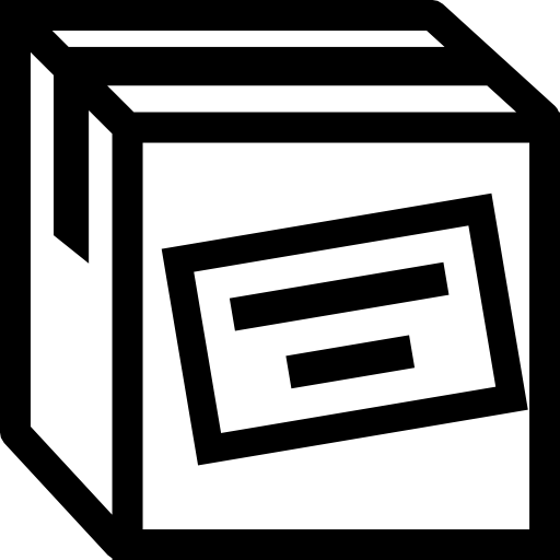 Cargo box outline with label  icon