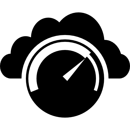 velocímetro delante de una silueta de nube  icono