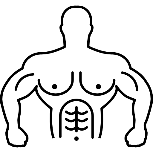 筋肉の体操選手の胴体の輪郭  icon