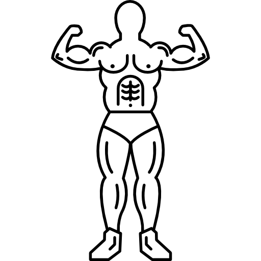 彼の筋肉を示す正面図の体操選手  icon