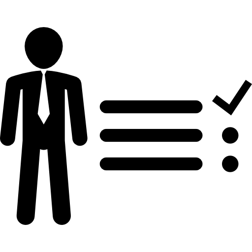 Businessman tasks items list  icon