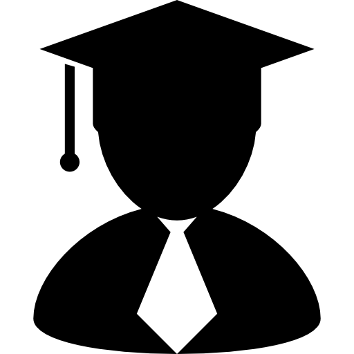 Graduate man silhouette  icon