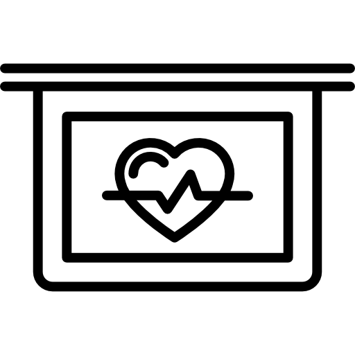Lifeline and heart shape on a graphic  icon