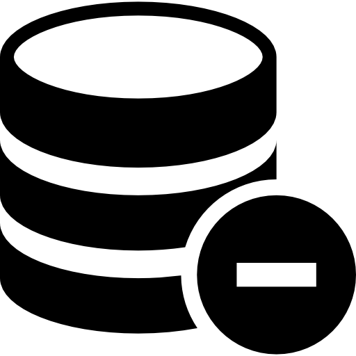 빼기 기호가있는 데이터베이스  icon