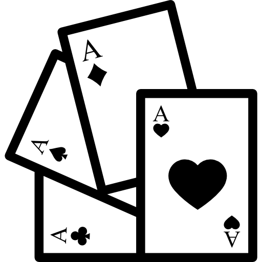 Playing cards with hearts  icon