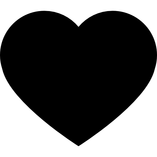Heart black shape for valentines  icon