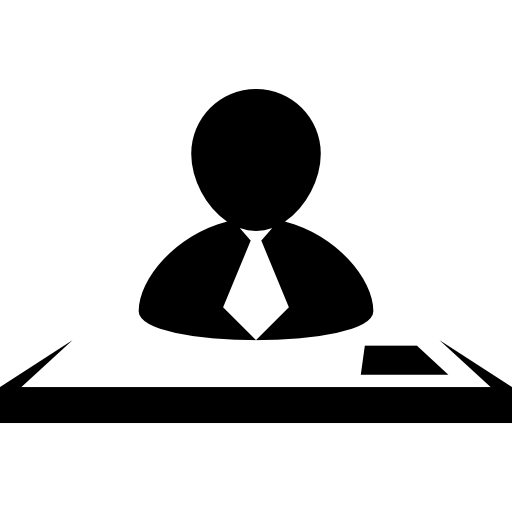 Рабочий-мужчина за столом  иконка