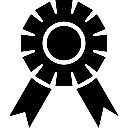 medaglia circolare con coppia di codette a nastro  icona