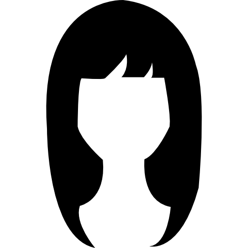 cabelo comprido escuro de mulher  Ícone
