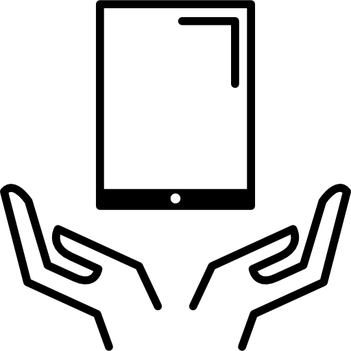 tablette sur les mains  Icône