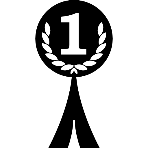 medalla con el número uno  icono