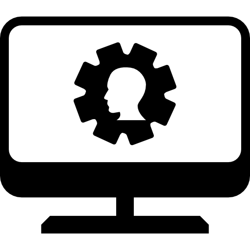 symbole de configuration des données personnelles sur un écran de surveillance  Icône